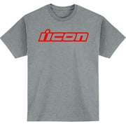 Icon Clasicon Mens Short Sleeve T-Shirt Heather Gray/Red LG