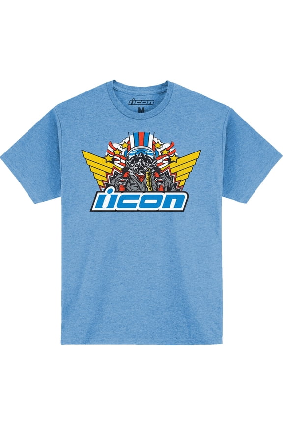 Flyboy Mens Short Sleeve T-Shirt Light Heather Blue LG