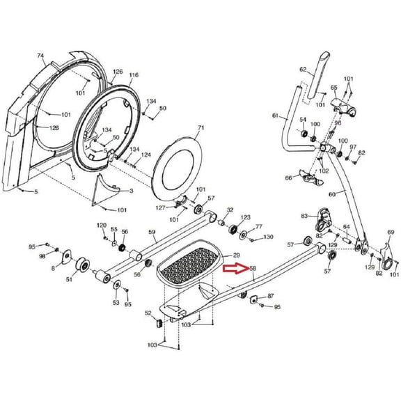 Icon Health & Fitness, Inc. Right Pedal Arm 394128 Works with NordicTrack ProForm Elliptical