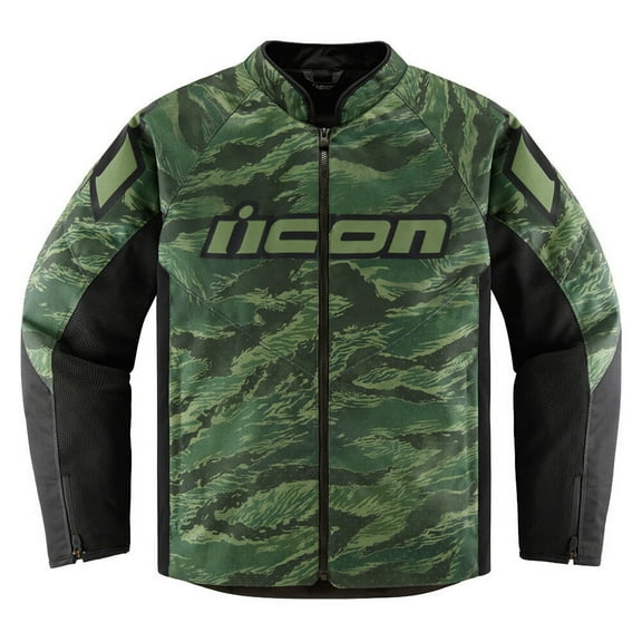 Icon Hooligan CE Tigers Blood Mens Motorcycle Jacket Green LG