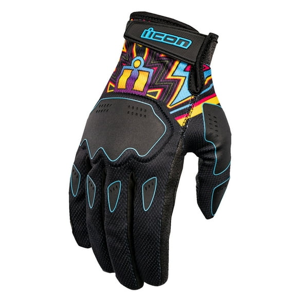 Icon Hooligan Lucky Lid Mens Textile Motorcycle Gloves Black 3XL
