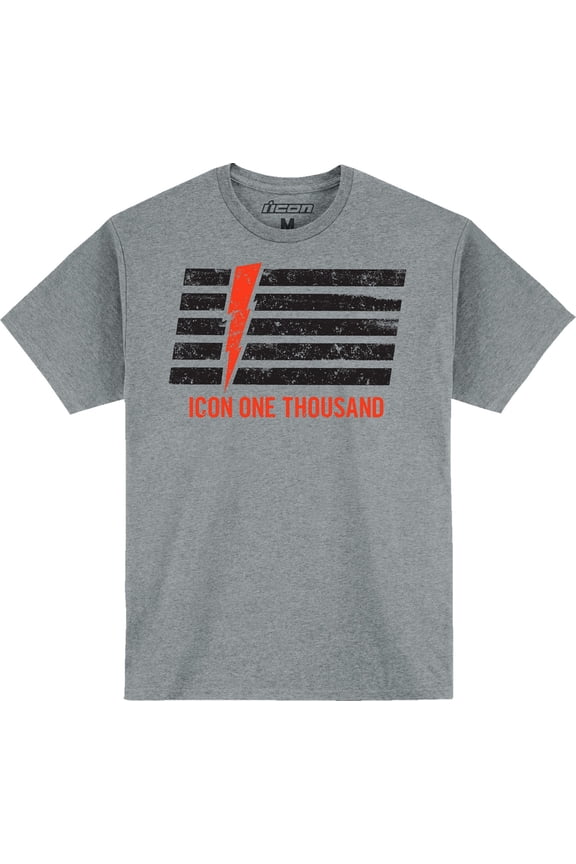 Invasion Stripe Mens Short Sleeve T-Shirt Heather Gray XL