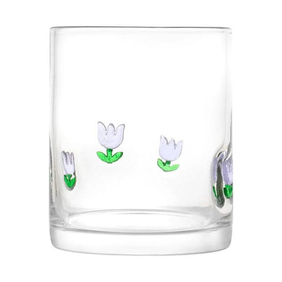Icon Juice Glasses, 12oz Stemless Wine Drinking Juice Glass Cup Easter Drinking Glasses Gift Flower