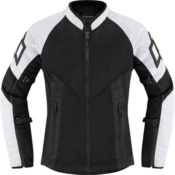 Icon Mesh AF CE Womens Textile Motorcycle Jacket White SM