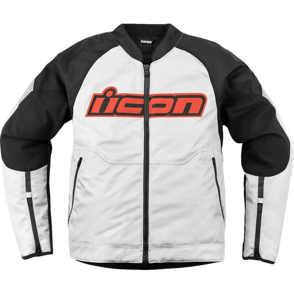 Icon Overlord 3 CE Mens Textile Motorcycle Jacket White LG