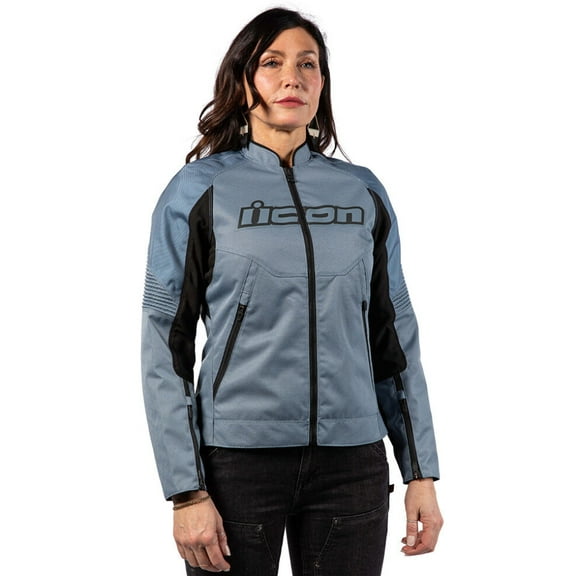 Icon Overlord 3 CE Womens Textile Motorcycle Jacket Blue SM