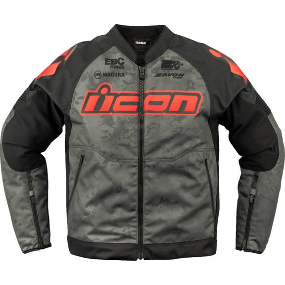 Icon Overlord 3 Magnacross CE Mens Textile Motorcycle Jacket Gray XL