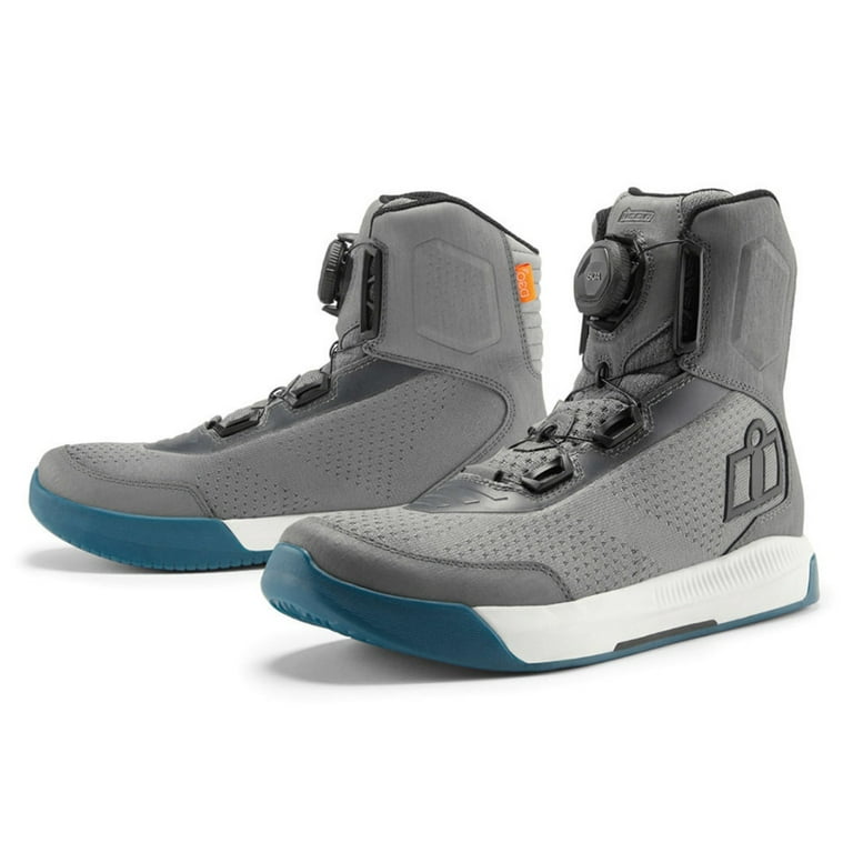 Icon Overlord CE Mens Vented Motorcycle Boots Gray 10 USA
