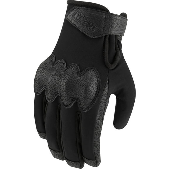 Icon PDX3 CE Mens Leather Motorcycle Gloves Black SM