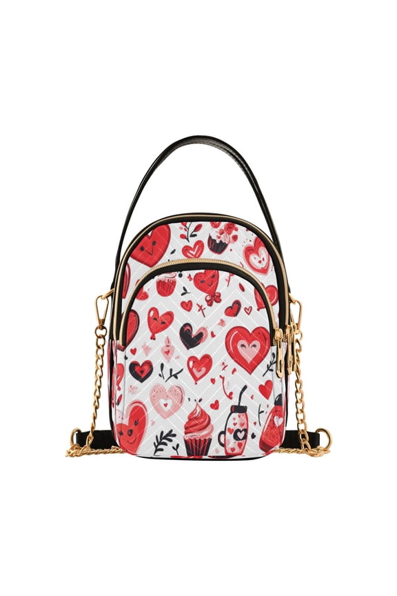 Icon Red Style Women's Crossbody Handbags Leather Crossbody Bags Fanny Pack Chest Bag for Travel