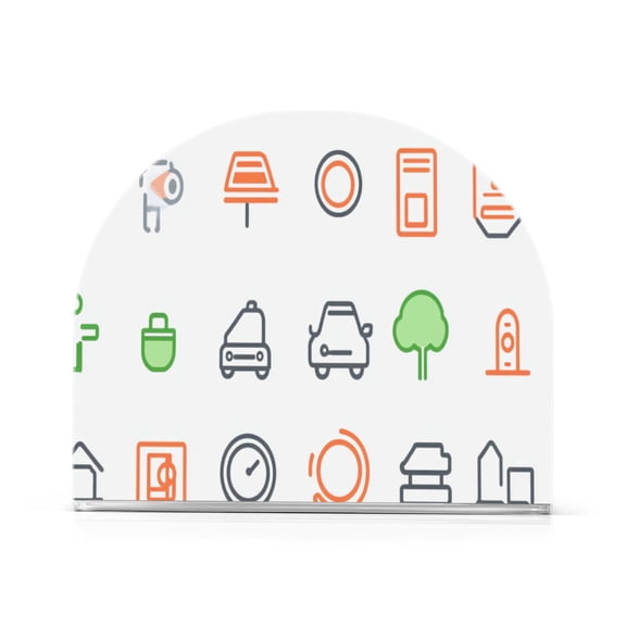 Icon Set for Urban Elements Thick U Shape Acrylic Napkin Holder Non Slip Space Saving for Kitchen