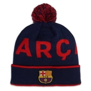 Icon Sports 2024 FC Barcelona Official Licensed Soft Knit Pom Beanie - Navy