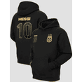 thumbnail image 1 of Icon Sports AFA Messi #10 Pullover Hoodie, Black/Gold, Cotton-Poly, YS-XXL, 1 of 6