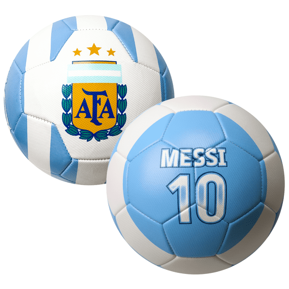 Icon Sports AFA Messi #10 Soccer Ball, Sky Blue/White, Sizes 2, 4, 5