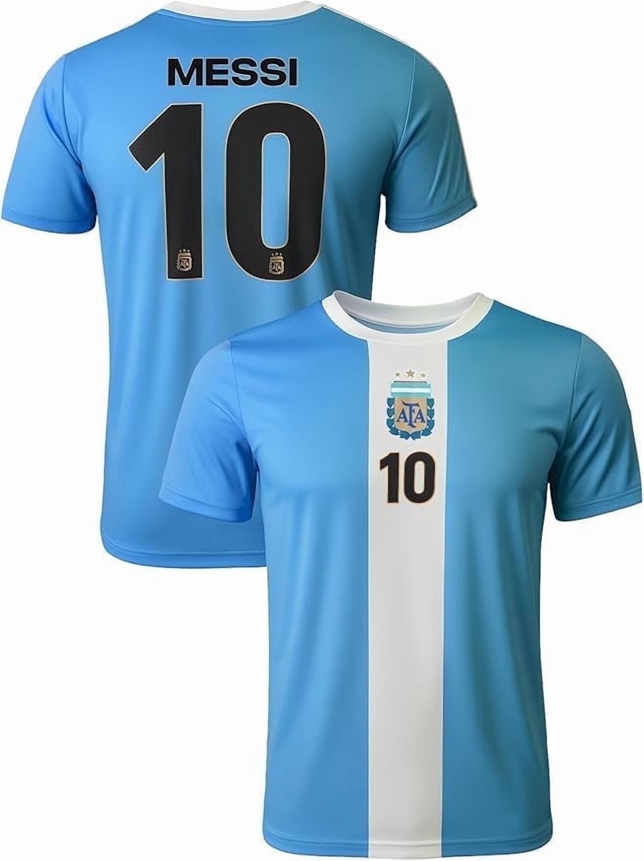 Icon Sports Argentina Messi #10 Jersey, Sky/White Stripes, Poly, YXS ...