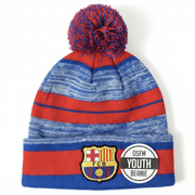 Icon Sports Barcelona Pom Pom Beanie, 100% Acrylic Blue/Red Youth OSFM