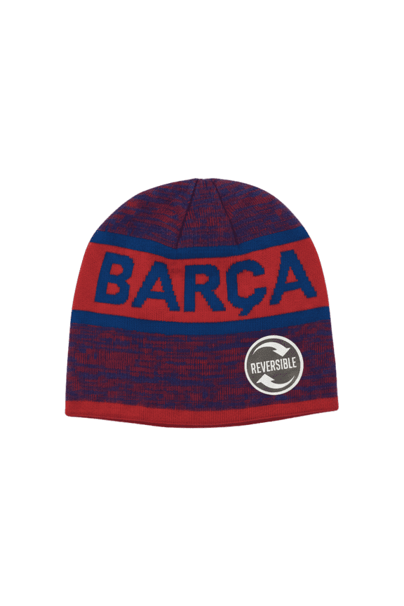 Barcelona Reversible Beanie, 100% Acrylic Red/Blue OSFM