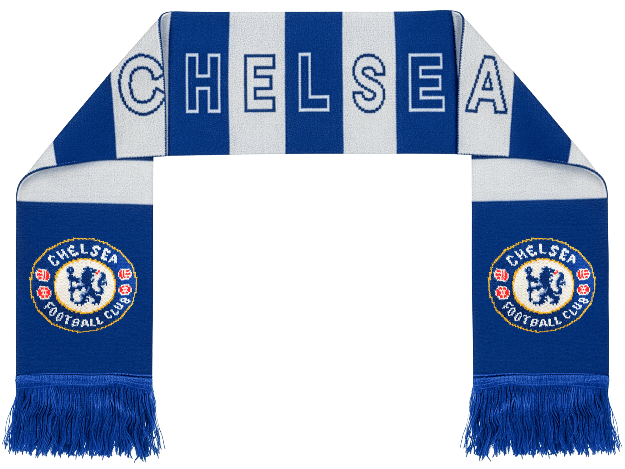Icon Sports Chelsea FC Official Blue/White Fringe Scarf, 100% Acrylic ...