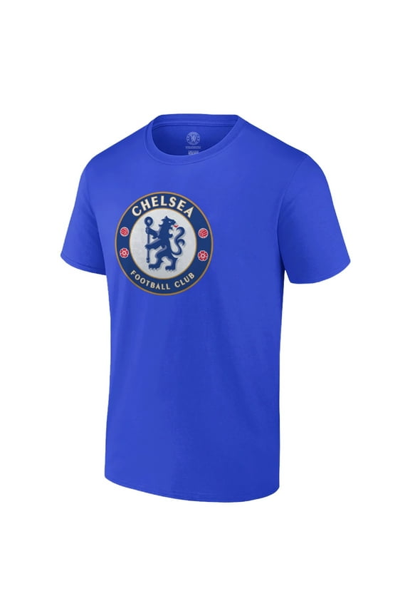 Chelsea FC Official Licensed Adult Logo Cotton T-Shirt - Royal Blue, X-Large