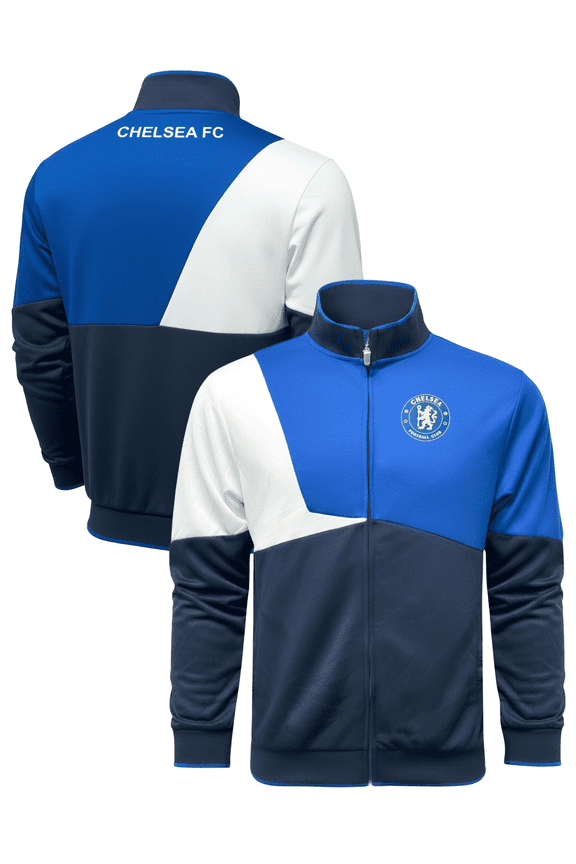 Chelsea FC Track Jacket, Blue Colorblock, 100% Poly, YS-XXL