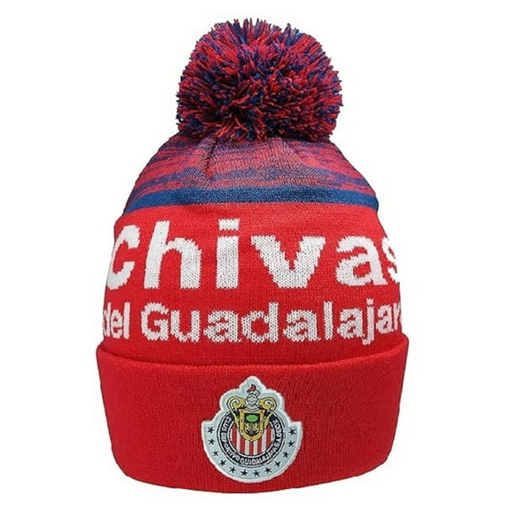 Icon Sports Chivas Adult Unisex Pom Pom Winter Soccer Beanie 5– [Custom Initials/Number]