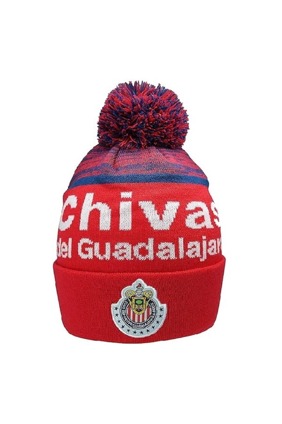 Chivas Adult Unisex Pom Pom Winter Soccer Beanie 5– [Custom Initials/Number]