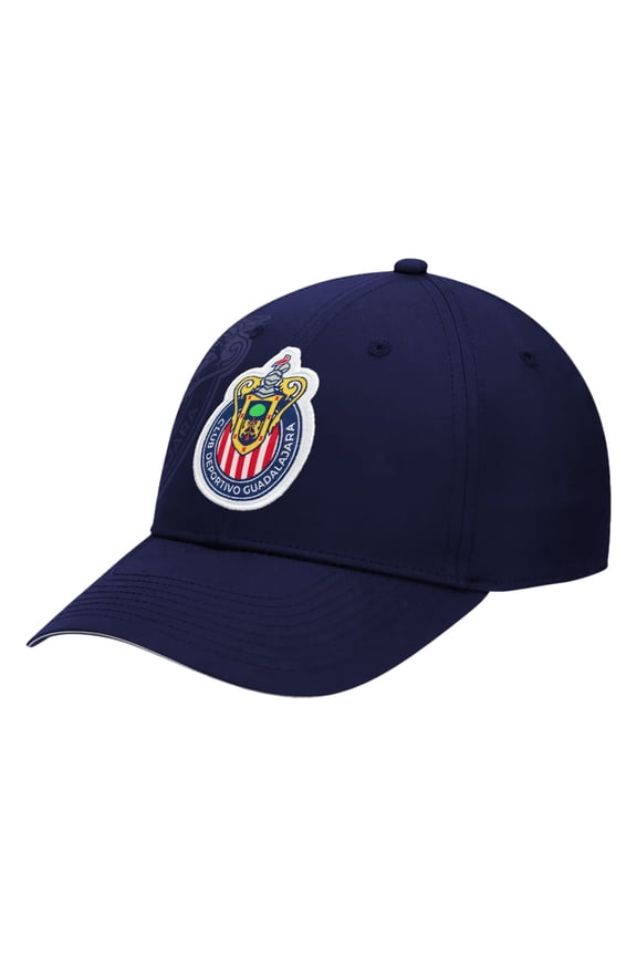 Chivas de Guadalajara Futbol Club Embroidered Logo 6 Panel Cap Soccer - Navy Faded Logo