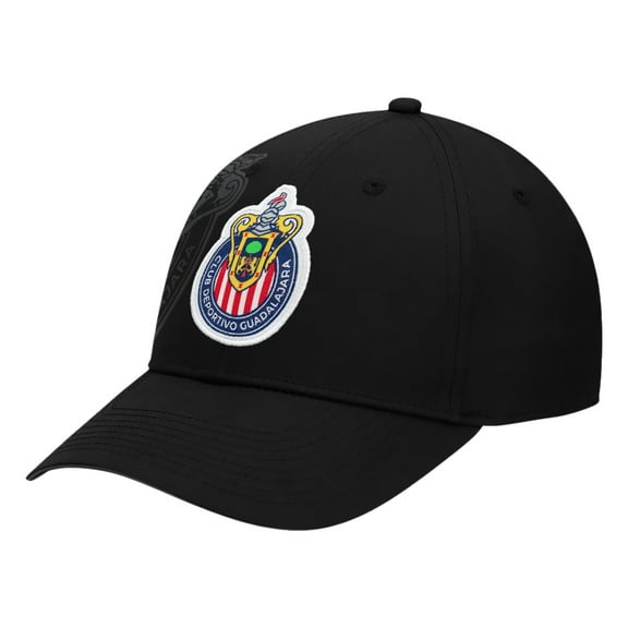 Icon Sports Chivas deGuadalajara Soccer Club Embroidered Logo 6 Panel Cap - Black Faded Logo
