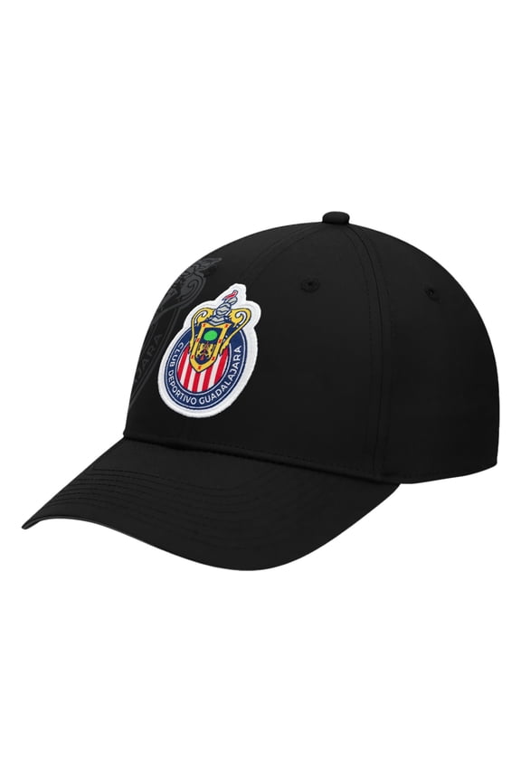 Chivas deGuadalajara Soccer Club Embroidered Logo 6 Panel Cap - Black Faded Logo