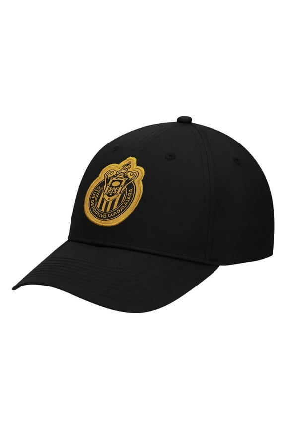 Chivas de Guadalajara Futbol Club Embroidered Logo 6 Panel Cap Soccer -Black w/ Yellow [Custom Name/Number]