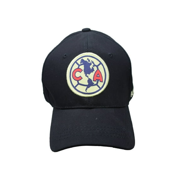 Icon Sports Club América FC Embroidered Logo 6 Panel Dad Cap - Black/Colored Logo