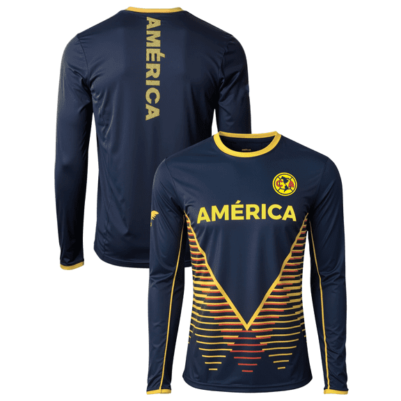 Icon Sports Club América Long Sleeve Jersey, 100% Polyester, S-XXL