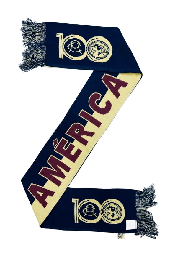 Club America 100 Year Anniversary Scarf, Acrylic, Navy/Maroon