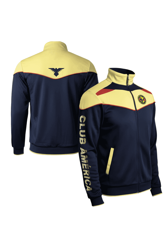 Club America Track Jacket, Yellow/Blue/Red, 100% Poly, YS-XXL