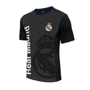 Icon Sports Compatible with Real Madrid Officially Licensed Soccer Poly Shirt Jersey - Black, Large