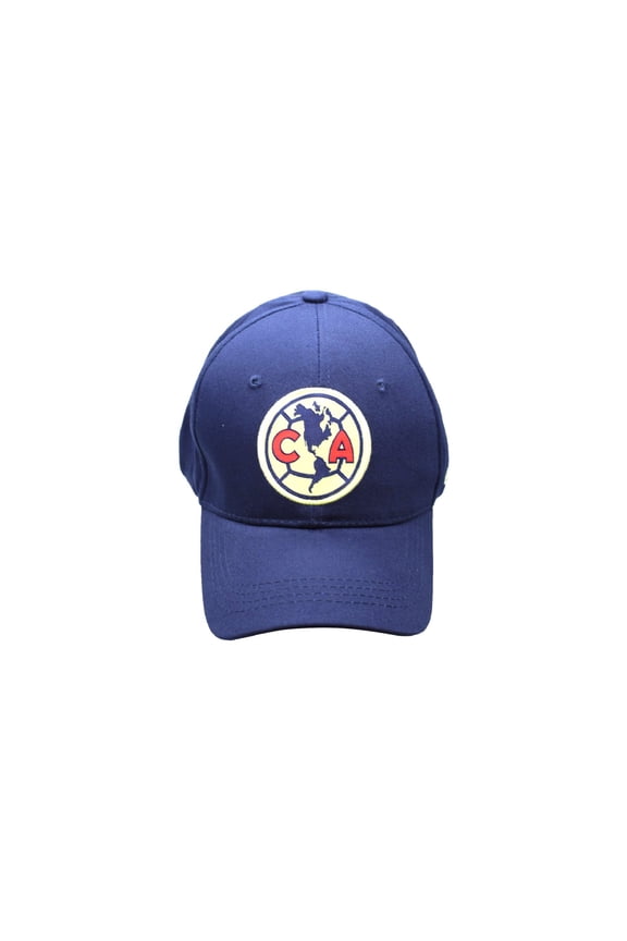 Embroidered Logo 6 Panel Dad Cap - Club América - Blue/Colored Logo