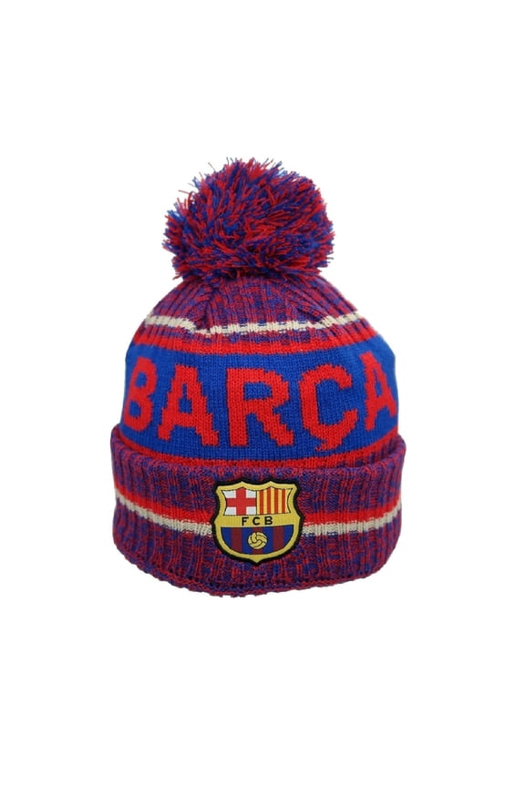 FC Barcelona Beanie Official Licensed Heather Red – [Custom Initials/Number]