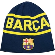 Icon Sports FC Barcelona Beanie   Official Licensed Navy and Yellow [ADD Name & Number]