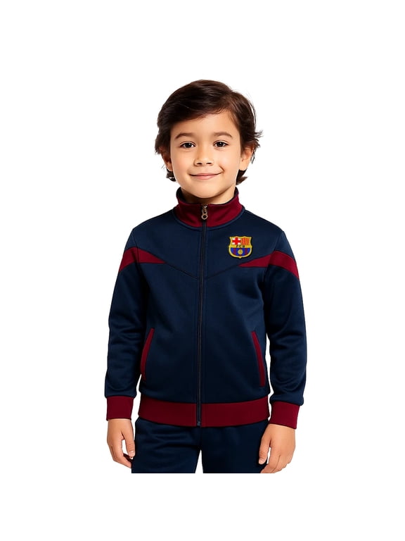 FC Barcelona Full-Zip Barça Track Jacket (Youth Large, Blue)