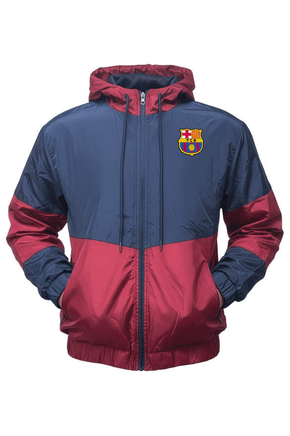 FC Barcelona Navy/Maroon Rain Jacket, 100% Nylon, YS-XXL