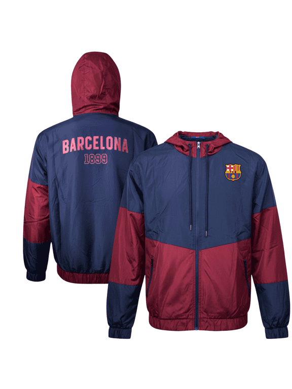 FC Barcelona Navy/Maroon Rain Jacket, 100% Nylon, YS-XXL