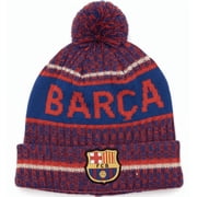Icon Sports FC Barcelona Red/Blue Knit BAR A Pom Pom Beanie, Acrylic, OSFM