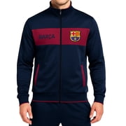 Icon Sports FC Barcelona Soccer Track Jacket   Officially Licensed Unisex Zip-Up Outerwear Navy S
