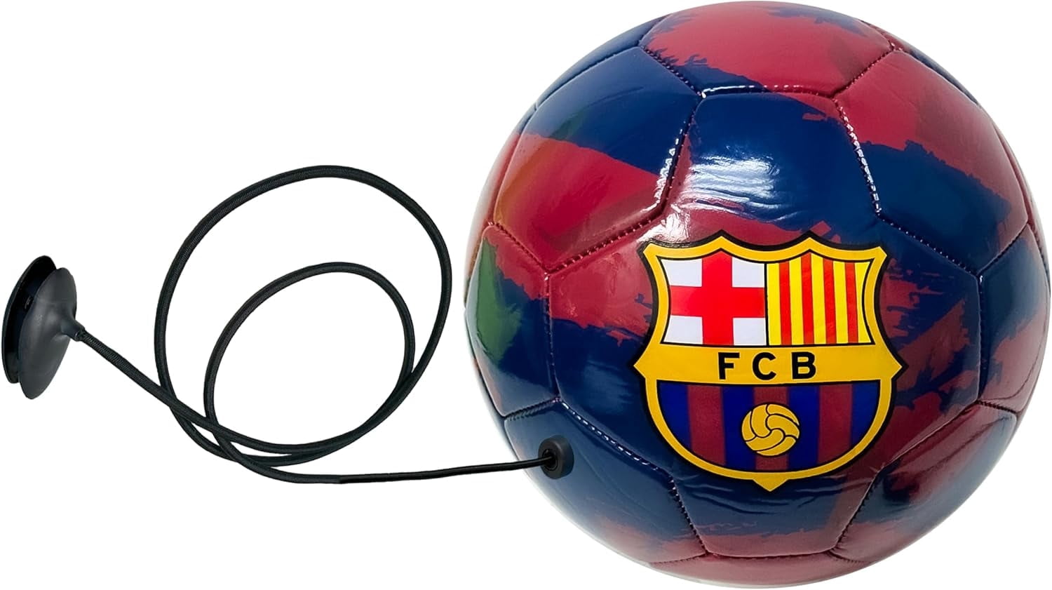 Icon Sports FC Barcelona Training Ball, Size 4, Red/Navy, PVC, Cord