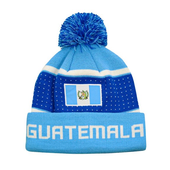 Icon Sports Guatemala Adult Unisex Pom Pom Winter Soccer Beanie 1– [Custom Initials/Number]