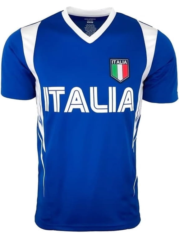 Italy Blue Soccer Fan Jersey T-Shirt, YS to XL