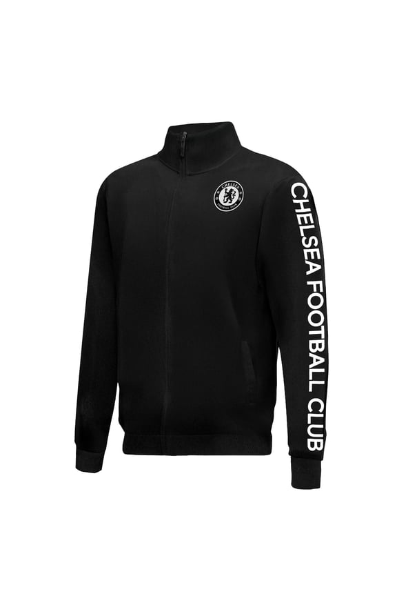 Licensed Chelsea Futbol Club Soccer Zipper Jacket - Adult Size - Sport Panel Black - X-Large