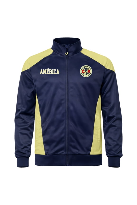 Licensed Club América Futbol Club Soccer Zipper Jacket - Adult Size - Sport Panel Navy - Medium