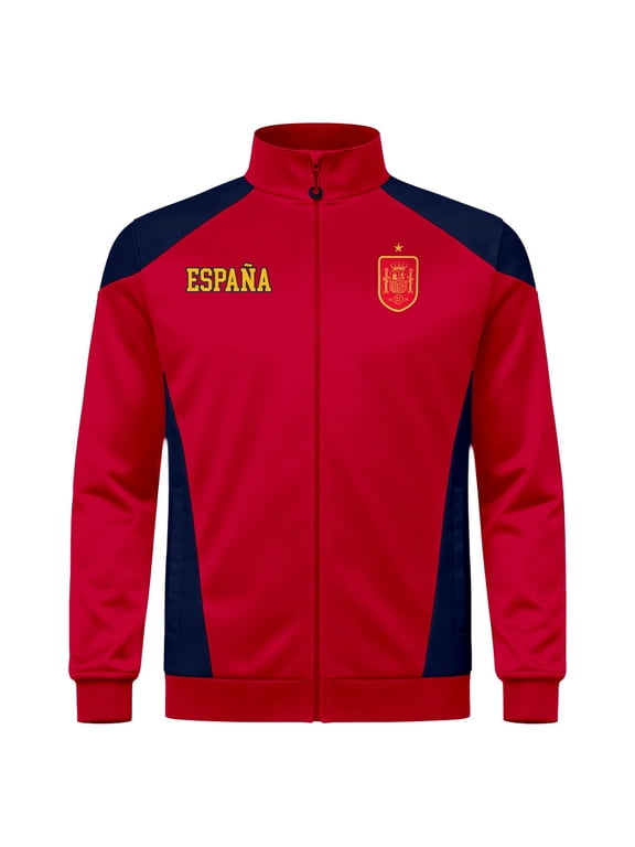 Licensed España Futbol Club Soccer Zipper Jacket - Adult Size - Sport Panel Red - Medium