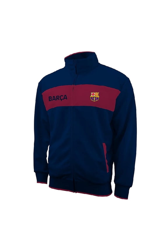 Licensed Official FC Barcelona Full Zip Track Jacket - Navy, X-Large